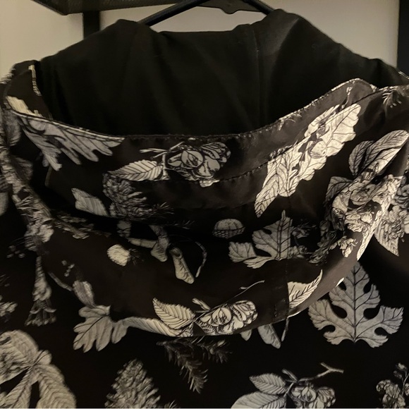 Joules Black and White Floral Rain Jacket - Picture 6 of 8